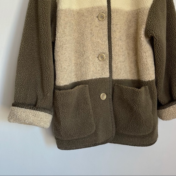 Sandro Paris Sherpa Button Front Coat - Picture 3 of 14